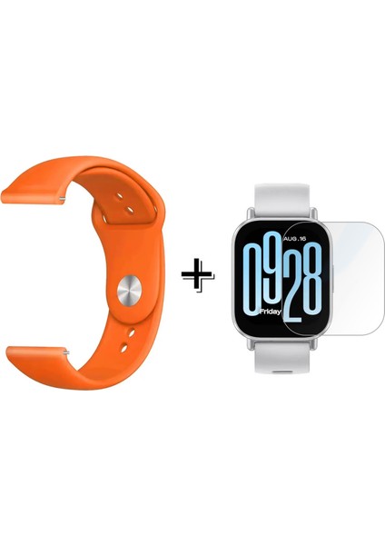 Xiaomi Redmi Watch 5 Active ile Uyumlu Silikon Kordon Kayış + Kırılmaz Cam Koruma - FC875