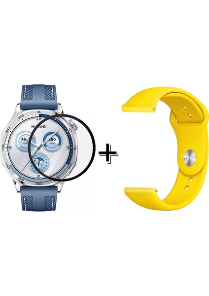 Huawei Watch Gt5 46 mm ile Uyumlu Silikon Kordon Kayış + Ekran Koruma Filmi - FC875