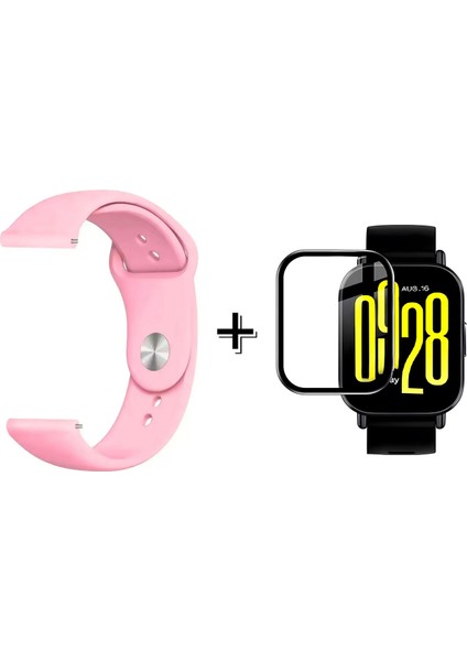 Xiaomi Redmi Watch 5 Active ile Uyumlu Silikon Kordon Kayış + Ekran Koruma Filmi - FC875