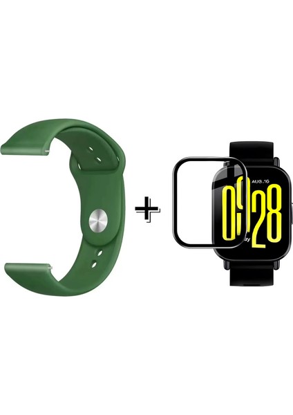 Xiaomi Redmi Watch 5 Lite ile Uyumlu Silikon Kordon Kayış + Ekran Koruma Filmi - FC875