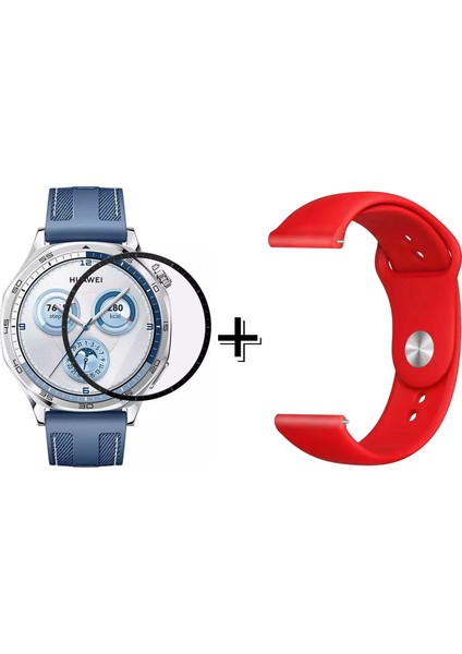 Huawei Watch Gt5 46 mm ile Uyumlu Silikon Kordon Kayış + Ekran Koruma Filmi - FC875