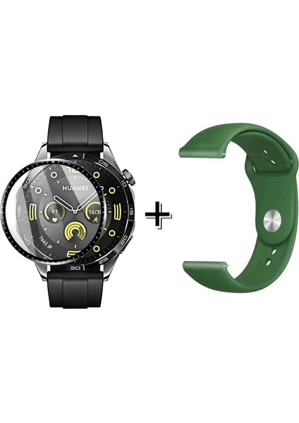 Huawei Watch Gt4 46 mm ile Uyumlu Silikon Kordon Kayış + Ekran Koruma Filmi - FC875