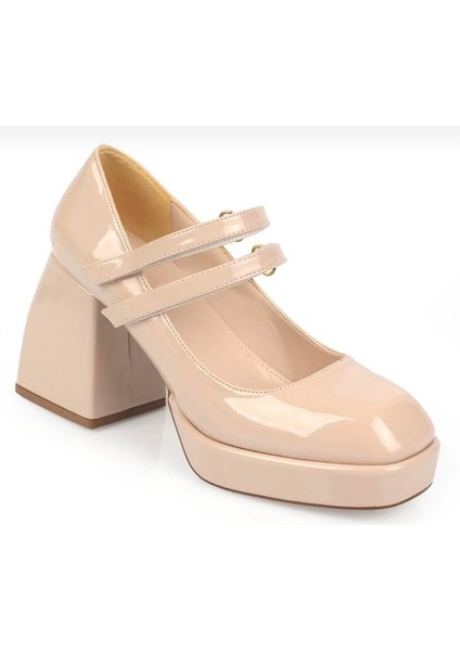 Baria Topuklu Rugan Loafer Bej indirimleri