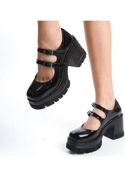 Hoper Topuklu Rugan Loafer Siyah