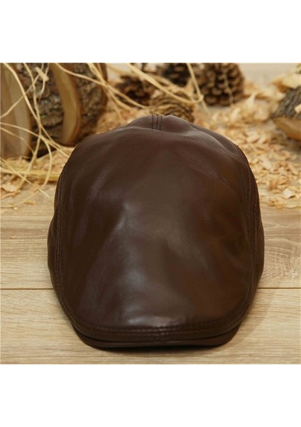 ERKEK DERİ KASKET E-117