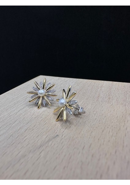 Ortası Incili Ithal Güneş Kadın Gümüş Küpe fırsatları