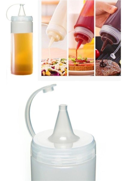 Şeffaf 750 ml plastik yağ ve sosluk şişesi, şık ve kullanışlı mutfak gereci modelleri