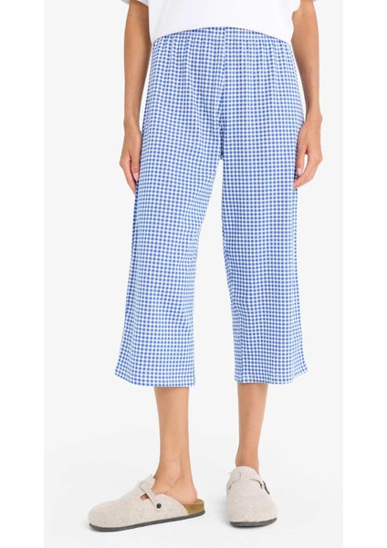 Pijama Takımı Regular Fit Kısa Kollu Baskılı Üst Esnek Belli Kapri Alt-Fall in Love F1959AX25SP