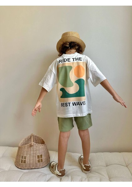 Erkek Çocuk Palmiye Baskılı Müslin Şortlu Takım fiyatları