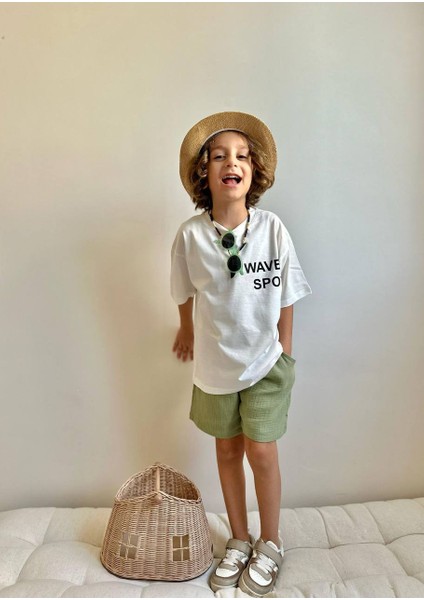 Erkek Çocuk Palmiye Baskılı Müslin Şortlu Takım indirimleri
