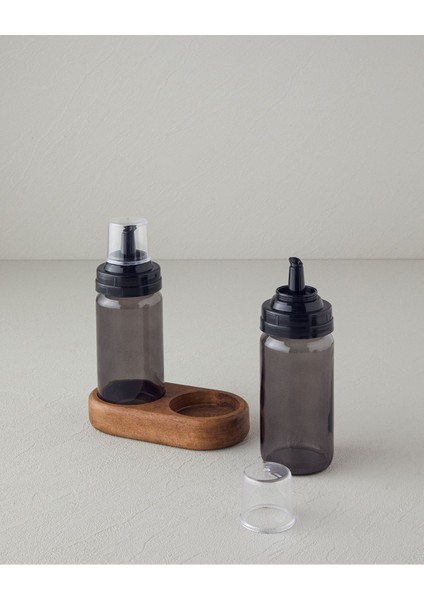 Şık 2'li cam yağlık ve sirkelik seti, 245 ml, modern antrasit renk, 2 parçalı fiyatları