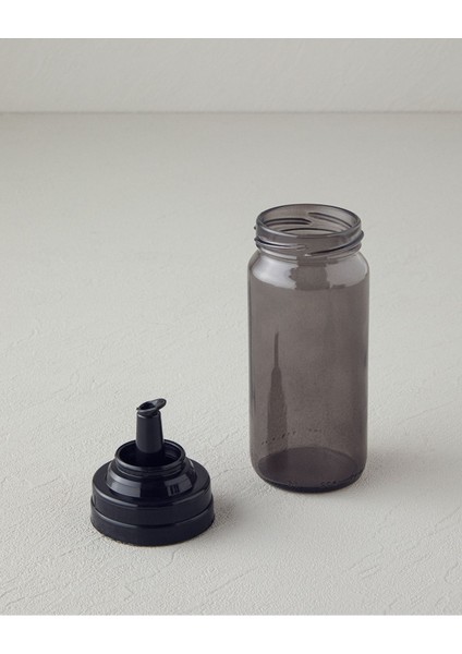 Şık 2'li cam yağlık ve sirkelik seti, 245 ml, modern antrasit renk, 2 parçalı modelleri
