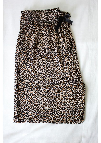 Büyük Beden Pijama Altı Leopar Uzun Modal Kumaş Modern Kaliteli Estetik