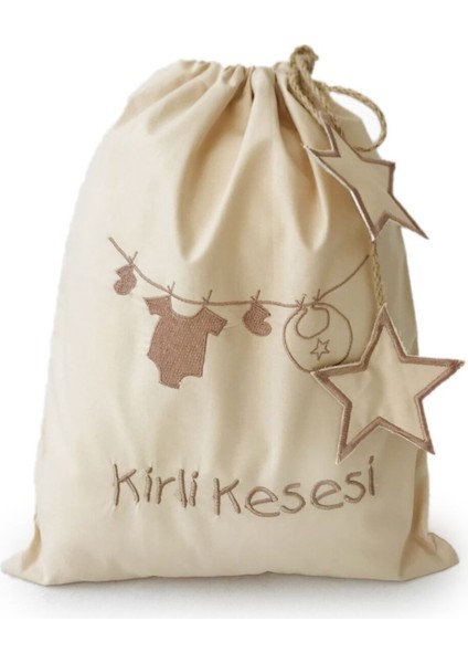 Krem Nakışlı Kirli Kesesi