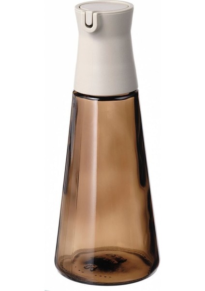 Kahverengi cam yağdanlık, şık ve zarif tasarım, 19 cm, 300 ml, tek parça