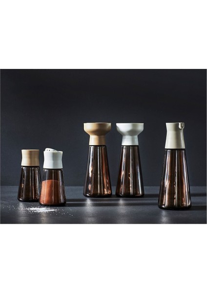 Kahverengi cam yağdanlık, şık ve zarif tasarım, 19 cm, 300 ml, tek parça fırsatları