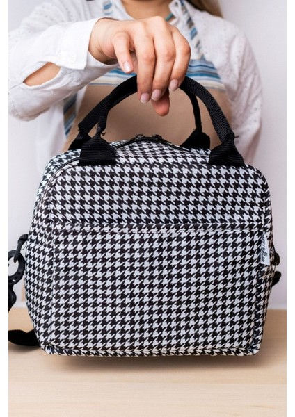 Su Geçirmez Isı Yalıtımlı Termal Çanta Yemek Taşıma Beslenme Çantası Askılı Kazayağı Desenli fiyatları