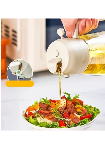 Çift Fonksiyonlu Cam Yağdanlık ve Sprey Yağdanlık, Çok Renkli, 445 ml, 2'li Set