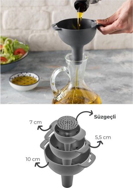 3 Boy Huni Seti Süzgeçli, Gri, Çok Amaçlı, 350 ml modelleri
