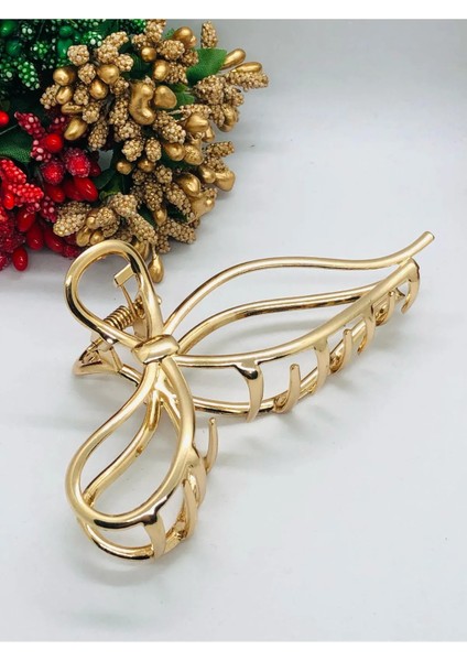 Kadın Büyük Boy Gold Mandal Fiyonk Toka modelleri