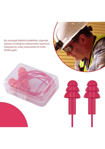 Yıkanabilir Kulak Tıkacı 23 Db Ipli Tıkaç Tpe Gürültü Ses Önleyici Yüzme Su Kaçma Kulak Koruyucu fırsatları