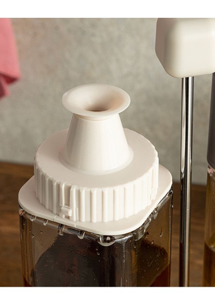 Şık 2'li cam yağlık ve sirkelik seti, 280 ml, bej renk, kolay kullanım modelleri