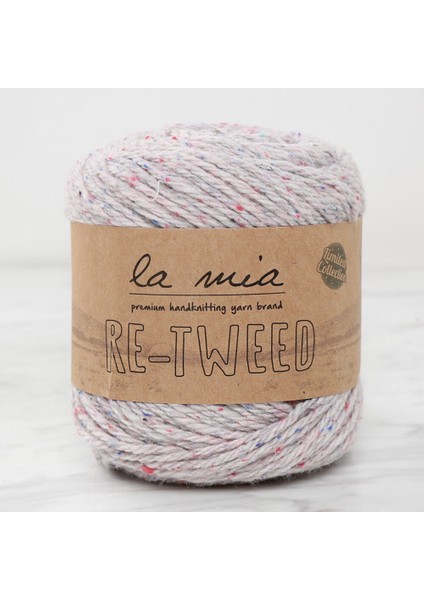 Re-Tweed Açık Gri Melanj El Örgü ipi - L156