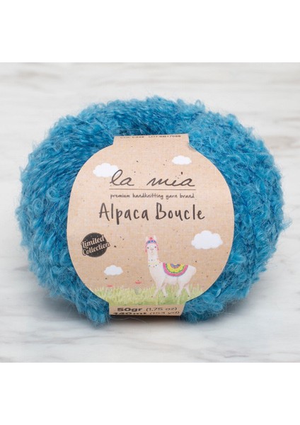 Alpaca Boucle 50 gr Mavi El Örgü ipi - L339 - 34390
