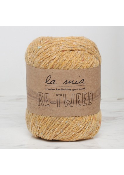 Re-Tweed Sarı Melanj El Örgü ipi - L124 - 34413