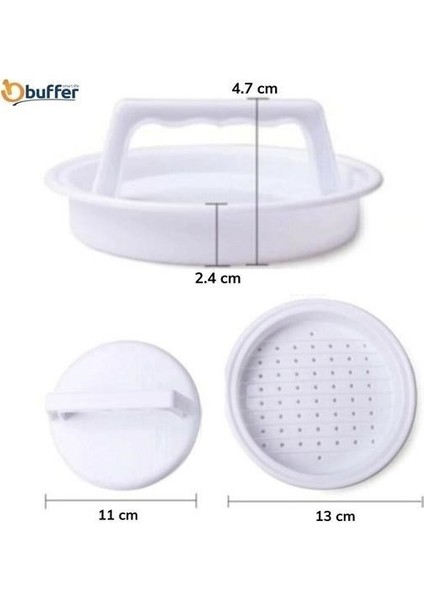 Buffer® Hamburger ve Köfte Şekillendirici Köfte Kalıbı Pratik Burger Pres Aparatı