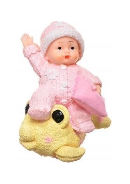 Buffer® Decotown Hediyelik Sevimli Pembe Bebek Biblo Polyester Süs Eşyası