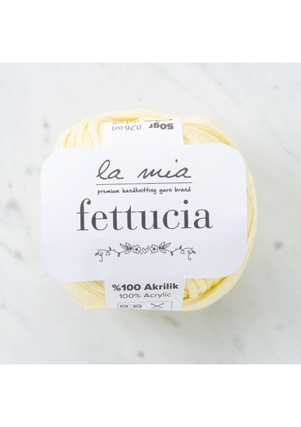 Fettucia Toz Sarı El Örgü ipi - L028 - 33878