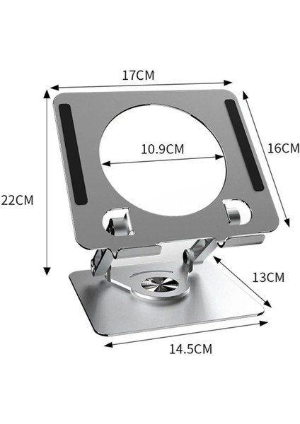 Buffer® 360 Derece Dönebilen Yükseltilmiş Masaüstü Ayarlanabilir Metal Tablet Standı
