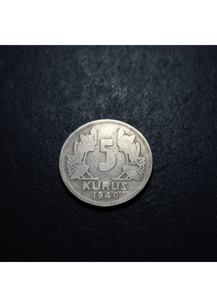 39963680E6BD14A48B 1940 5kuruş Çt/ççt Eski Madeni Para