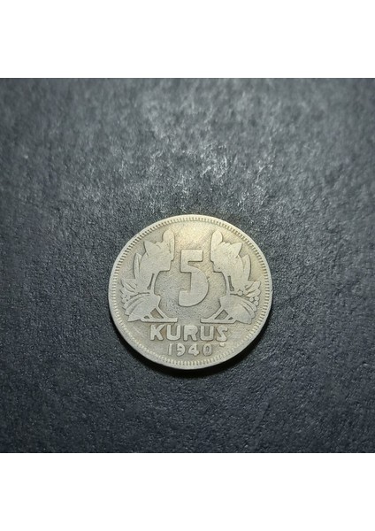 39963680E6BD14A48B 1940 5kuruş Çt/ççt Eski Madeni Para