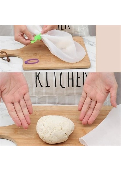 Buffer® Büyük Hamur Torbası Silikon Şeffaf Hamur Yoğurma Torbası Ekmek Makarna Mantı Hamuru Kolay