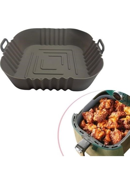 Buffer® Renkli Isıya Dayanıklı Yıkanılabilir Silikon Fırın Airfryer Kare Model Pişirme Matı 20 cm