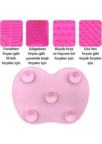 Buffer® Pratik Kolay Makyaj Fırçası Temizleme Matı Aparatı Aleti Küçük