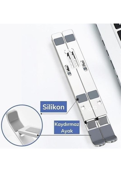 Buffer® Ayarlanabilir Dizüstü Destek Tabanı Tamamen Katlanabilir Taşınabilir Laptop Yükseltici
