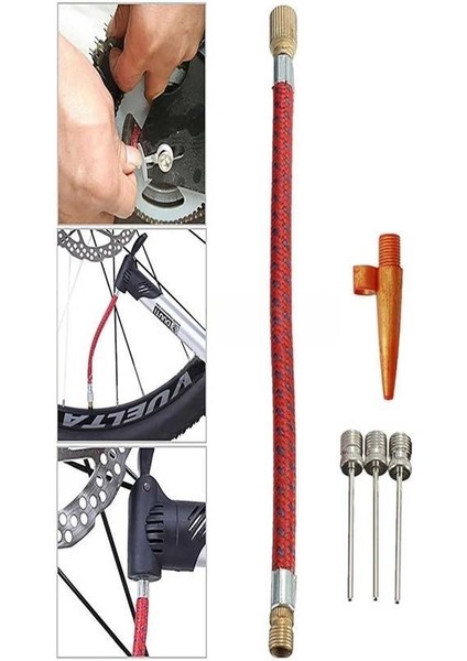 Buffer® Pompa Iğne Başlık Seti Top Bisiklet Lastiği Şişirme Iğneleri
