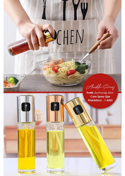 Renkli cam püskürtmeli sprey yağdanlık, 250-499 ml, çok renkli, 1 adet