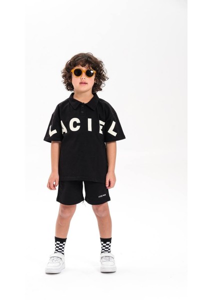 Laciel Paris Baskılı Yakalı Şortlu Pamuk Takım