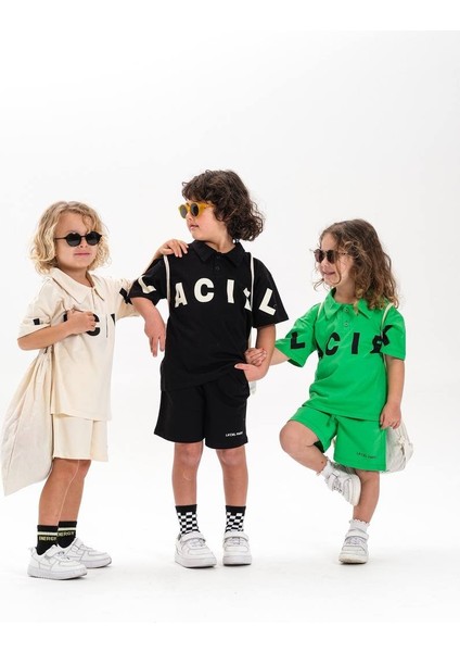 Laciel Paris Baskılı Yakalı Şortlu Pamuk Takım indirimleri