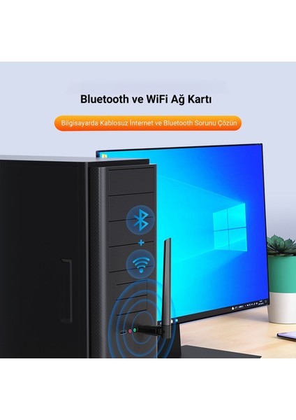 AD087 Bluetooth 5.0 Adaptör 600MBPS Dual Band Wifi Alıcı-Verici Access Point Kablosuz Ağ Adaptörü