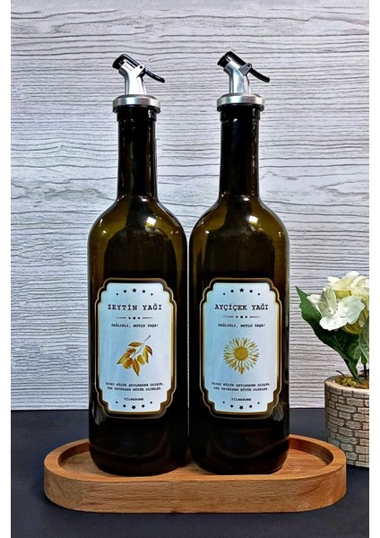 750 ml cam yağdanlık çift set, damlatmaz kapak, şık ve kullanışlı tasarım, gümüş beyaz