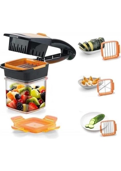 Buffer® Quick 5 In 1 Büyük Hazneli Pratik Hızlı Meyve Sebze Doğrayıcı Rende