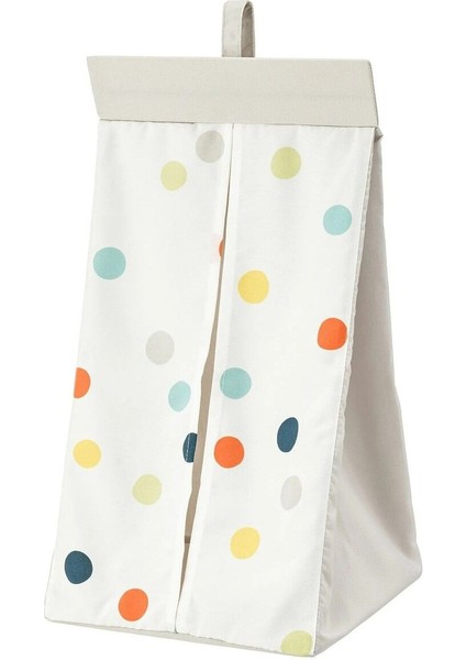Asılabilir Bebek Bezi Torbası 30X52X22 cm Ikea Bez Toplama Cebi Düzenleyici Polyester Torba Beyaz