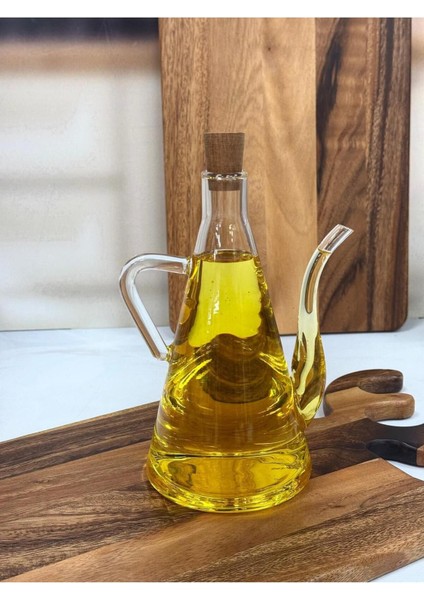 Turuncu Cam Yağdanlık 500 ml, Şeffaf ve Şık Tasarım, Dayanıklı ve Pratik Kullanım