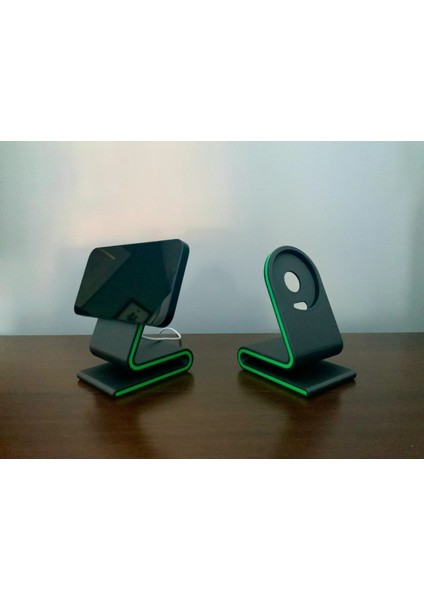GÖKTÜRK3D Telefon Standı Magsafe Watch Normal Çeşitleri Siyah Yeşil Plastik