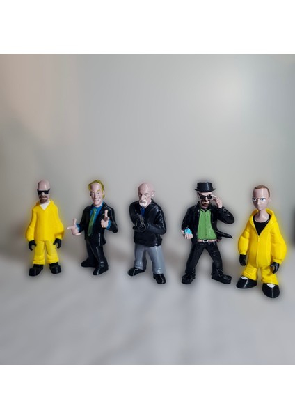 3D Breakingbad Figür 5’li Set/walterwhite-Jesse Pinkman-Mike Ehrmantraut-Saul Goodman/biblo /dekor